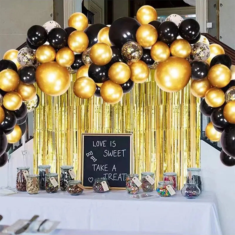 Gold Black  Balloons