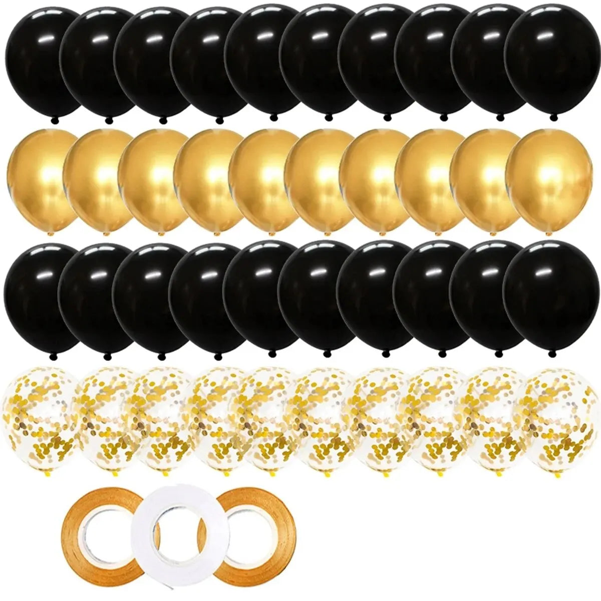 Gold Black  Balloons