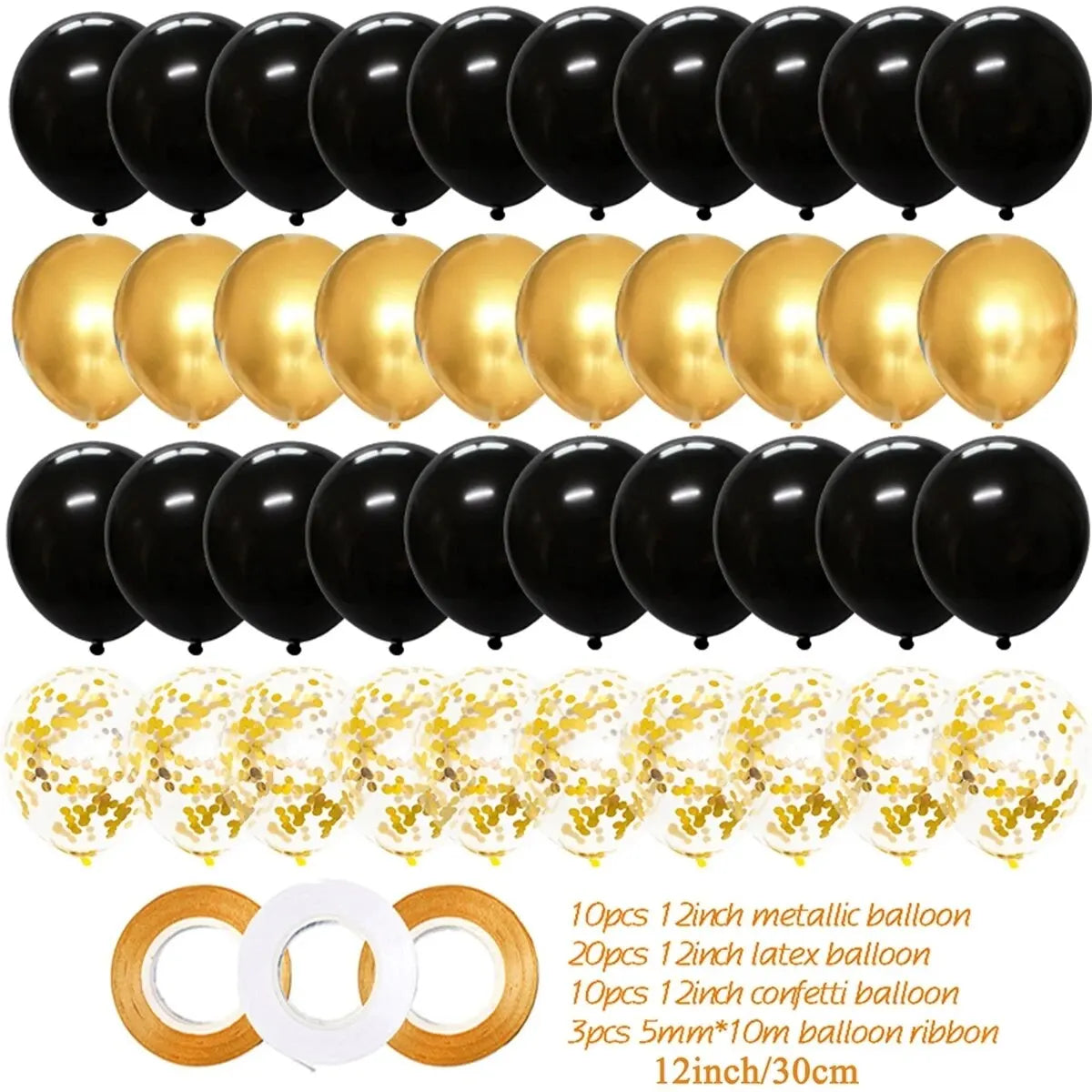 Gold Black  Balloons